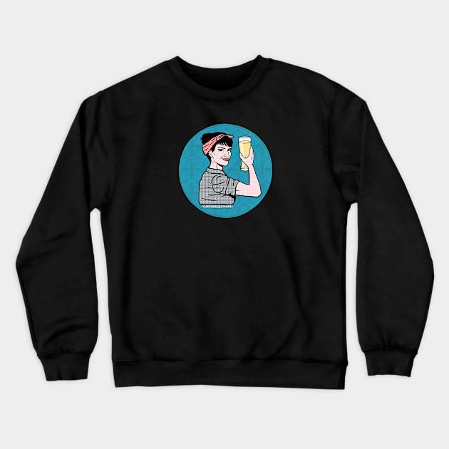 Halftone Beer Woman Crewneck Sweatshirt by Mindy’s Beer Gear